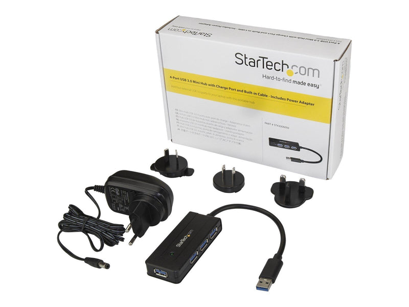 StarTech.com USB 3.0 Hub 4-port with Charge Port USB-Hubs - USB 3.2 - 4 - Schwarz