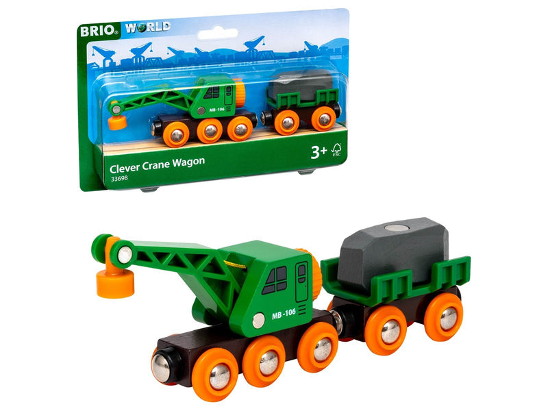 Brio Grüner Kranwagen mit Anhänger