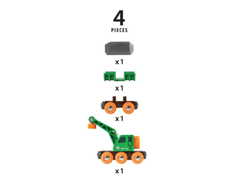 Brio Grüner Kranwagen mit Anhänger