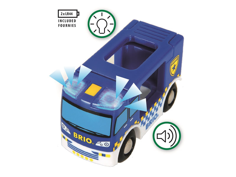 Brio Polizeiwagen mit Licht und Sound