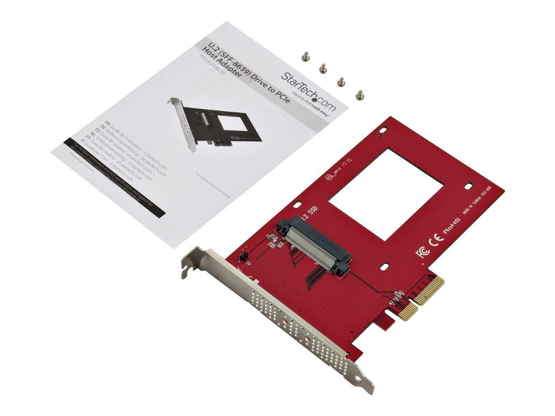 StarTech.com U.2 to PCIe Adapter for 2.5" U.2 NVMe SSD - SFF-8639 - x4 PCI Express 3.0 - interfaceadapter - Ultra M.2 Card - PCI