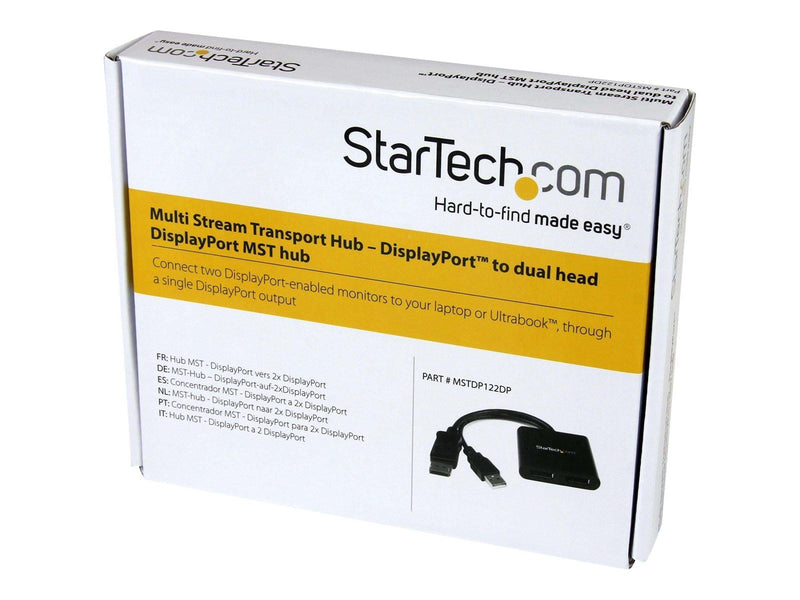 StarTech.com DisplayPort to DP Multi Monitor Splitter - 2-Port MST Hub - videosplitter - 2 porte