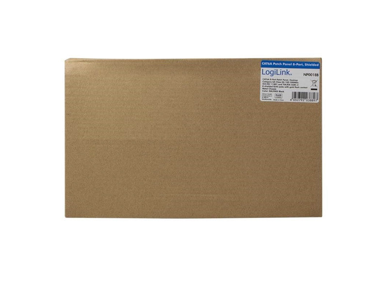LogiLink NP0018B Cat.6A Patch Panel 8 ports shielded Desktop black