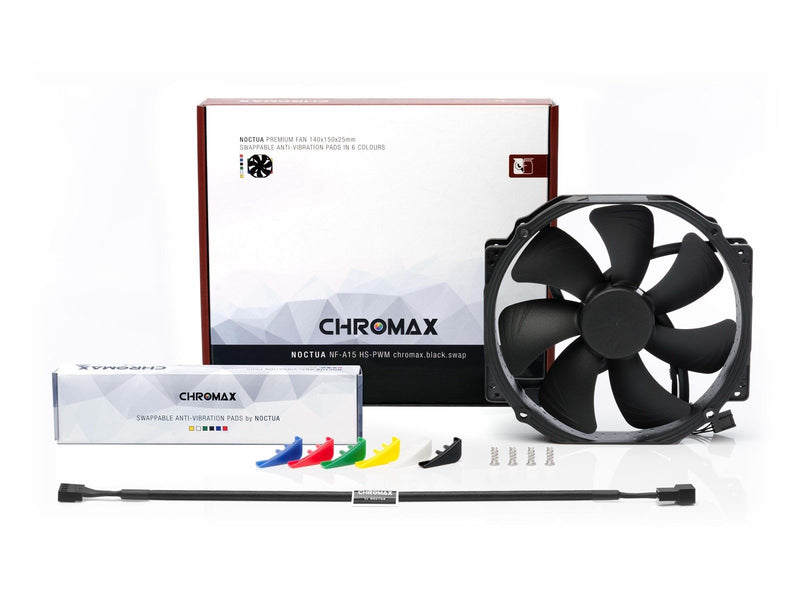 Noctua NF-A15 HS-PWM chromax.black.swap - Gehäuselüfter - 140mm - Schwarz - 24 dBA