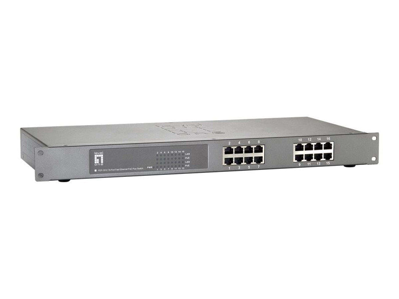 LevelOne FEP-1612W380 - switch - 16 porte - monterbar på stativ