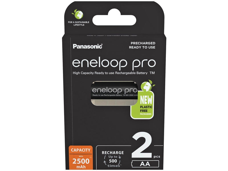 Panasonic eneloop pro BK-3HCDE/2BE - Battery 2 x AA type - NiMH - ( rechargeable ) - 2500 mAh
