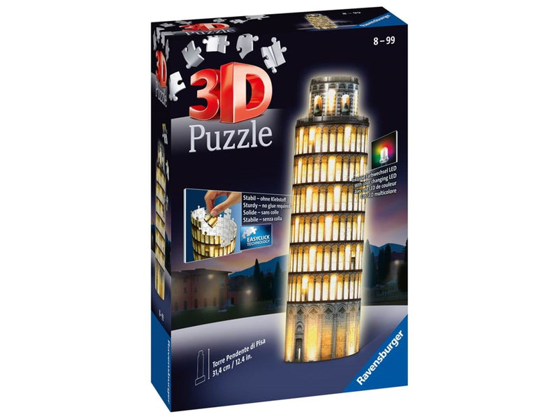 Ravensburger 3D Puzzle - Tower of Pisa Night Edition 3D Puzzle