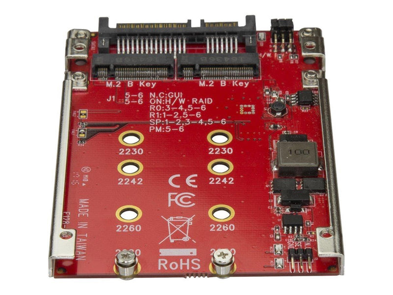 StarTech.com Dual-Slot M.2 Drive to SATA Adapter for 2.5" Drive Bay - RAID - styreenhed til lagring (RAID) - M.2 Card - SATA 6Gb