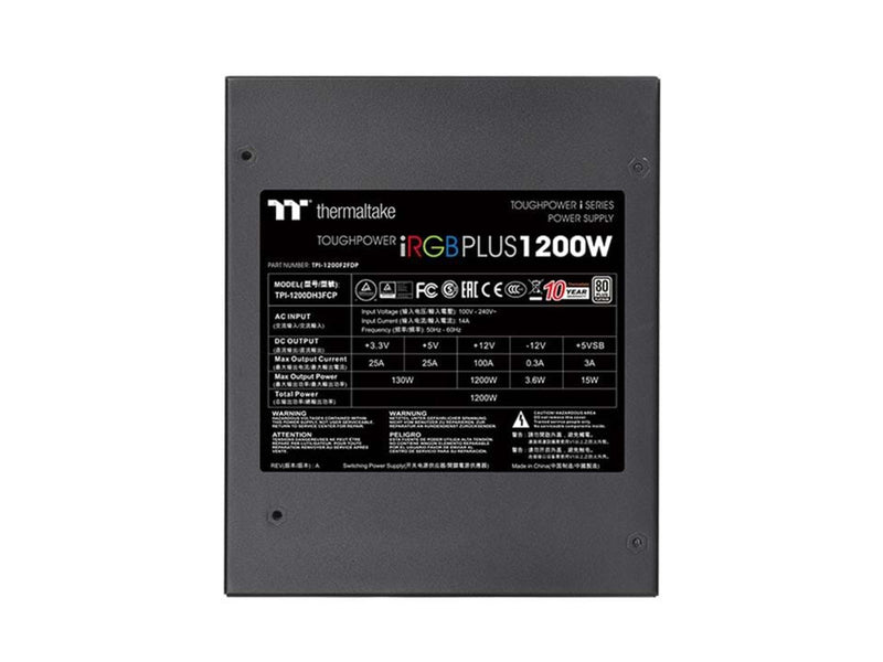 Thermaltake ToughPower iRGB PLUS TPI-1200DH3FCP Netzteile - 1200 Watt - 140 mm - ATX - 80 Plus Titanium (bis zu 90% effektiv)