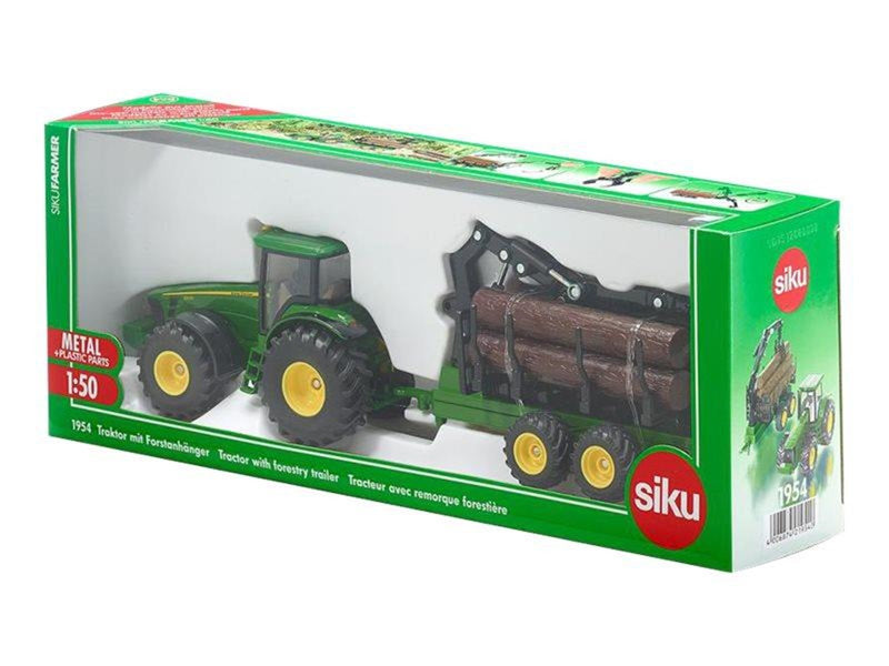 SIKU 1:50 Tractor With Forestry Trailer