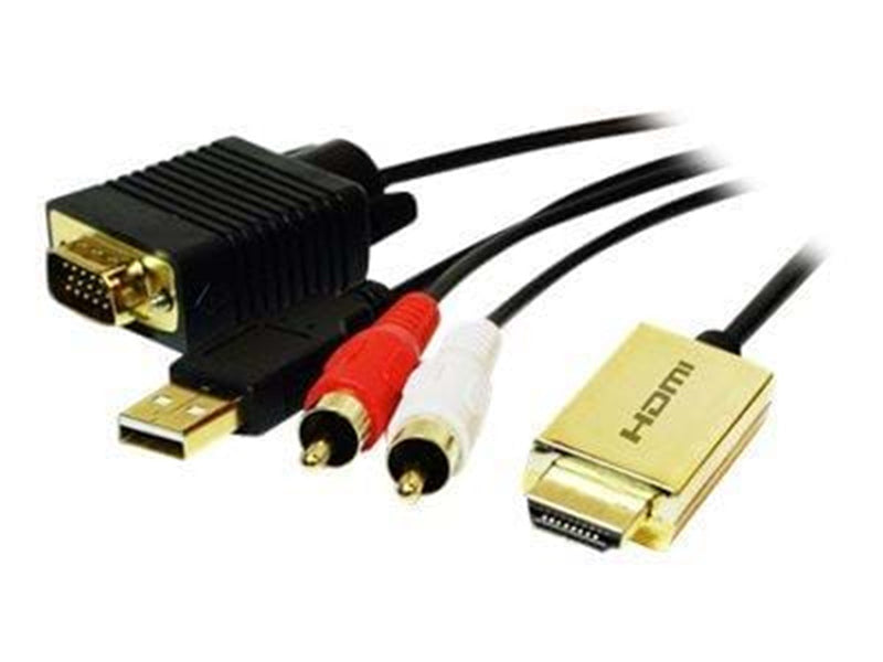 LogiLink HDMI TIL VGA MED AUDIO KABEL 2M SORT
