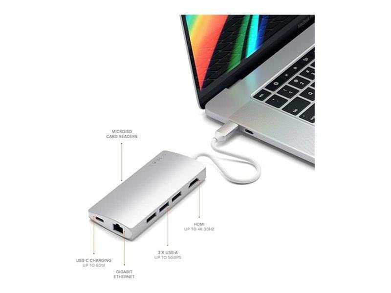Satechi Aluminum Multi-Port Adapter V2 Dock - Silver