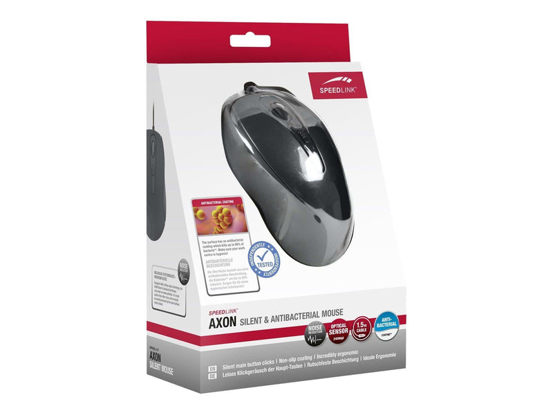 Speed-Link SPEEDLINK AXON Silent & Antibacterial - Maus (Schwarz)