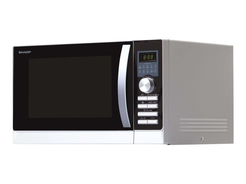 Sharp R-843INW - mikrobølgeovn med varmeledning og grill - fritstående - sølv