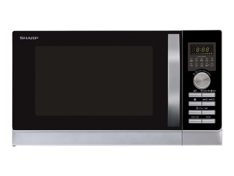 Sharp R-843INW - mikrobølgeovn med varmeledning og grill - fritstående - sølv
