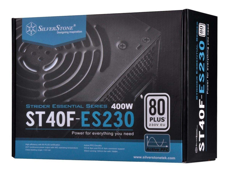 SilverStone Strider Essential Series ST40F-ES230 Netzteile - 400 Watt - 120 mm - ATX - 80 Plus White (bis zu 80% effektiv)