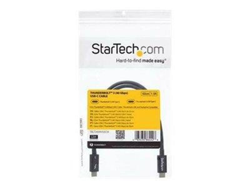 StarTech.com Thunderbolt 3 (40Gbps) USB C Cable - Black - 50cm