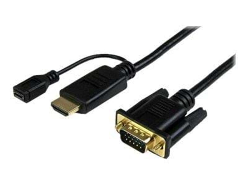 StarTech.com 10ft HDMI to VGA Active Converter Cable HDMI to VGA Adapter - video transformer - sort