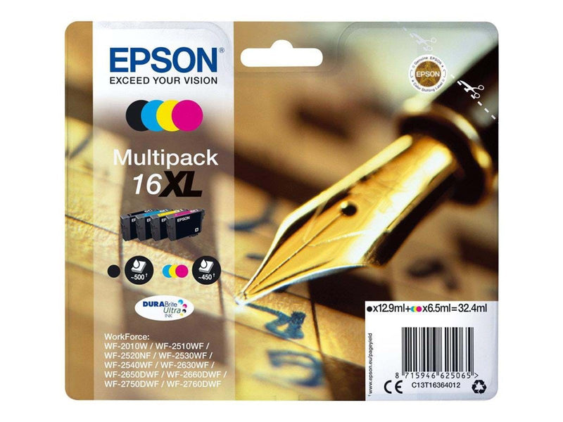 Epson 16XL Multipack - 4 pakker - XL - sort gul cyan magenta - original - blækpatron - Tintenpatrone Cyan