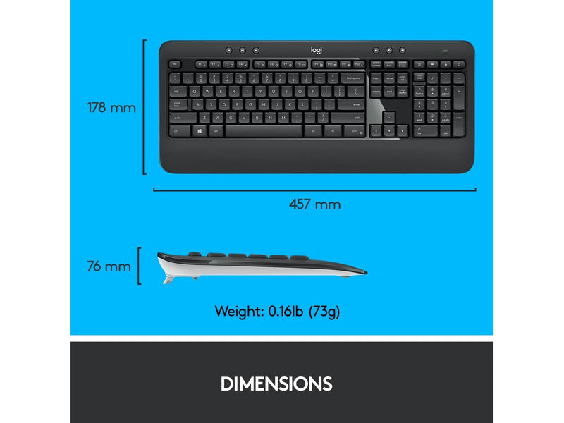 Logitech MK540 Advanded Wireless Combo - US - Tastatur & Maus Set - Englisch - US - Schwarz