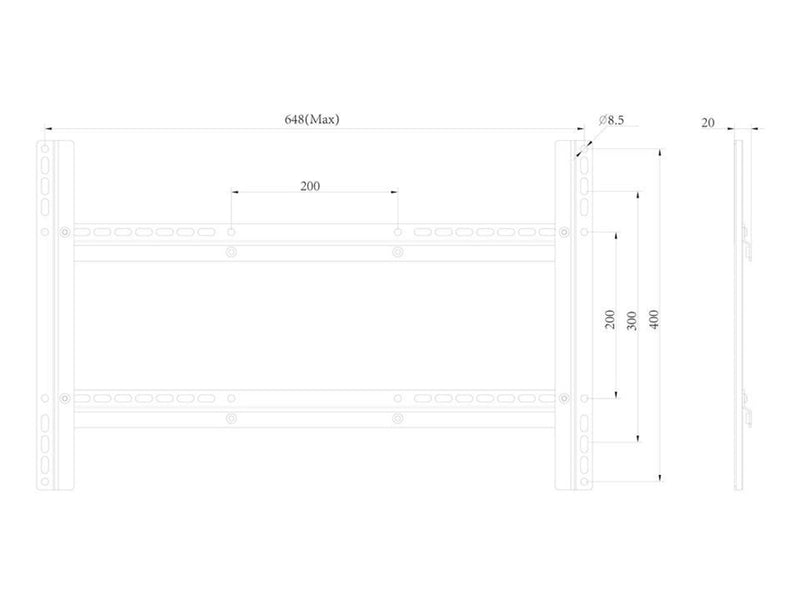 Multibrackets M VESA Extension Kit Full Motion 600x400 45 kg 63" 600 x 400 mm