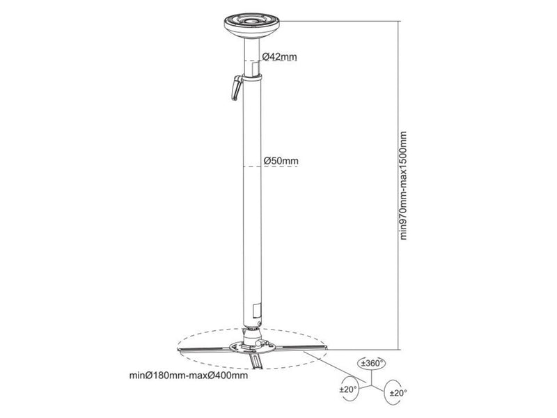 Multibrackets M Projector Mount HD 970-1500mm