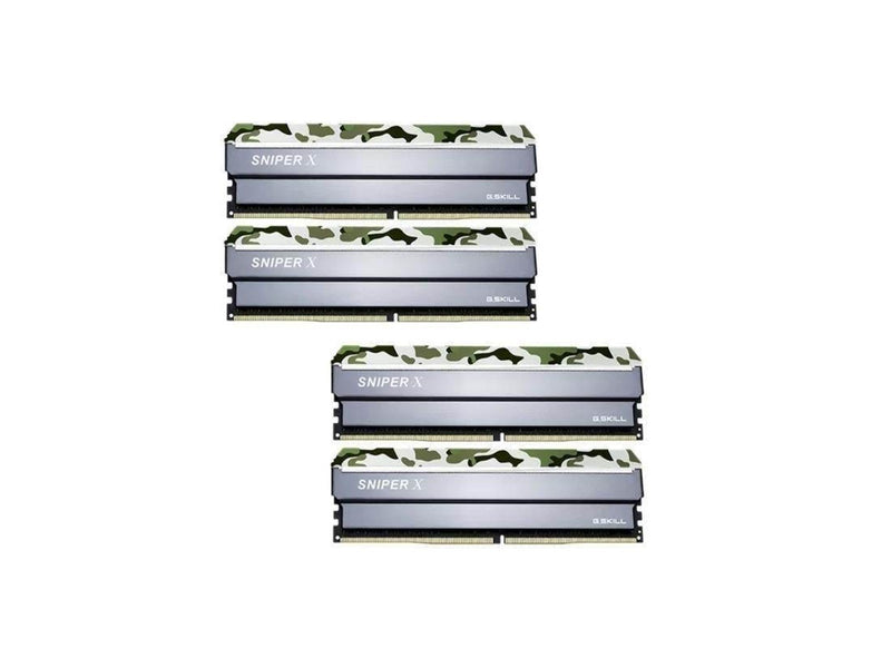 G.Skill Sniper X DDR4-3200 - 32GB - CL16 - Quad Channel (4 pcs) - Intel XMP - Silber