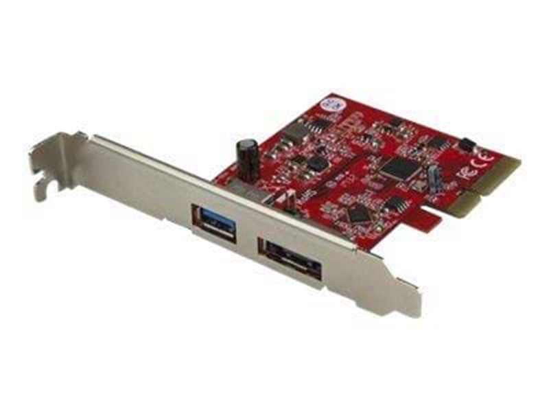 StarTech.com 2-Port USB 3.1 (10Gbps) and eSATA PCIe Card - 1x USB-A and 1x eSATA - USB-adapter