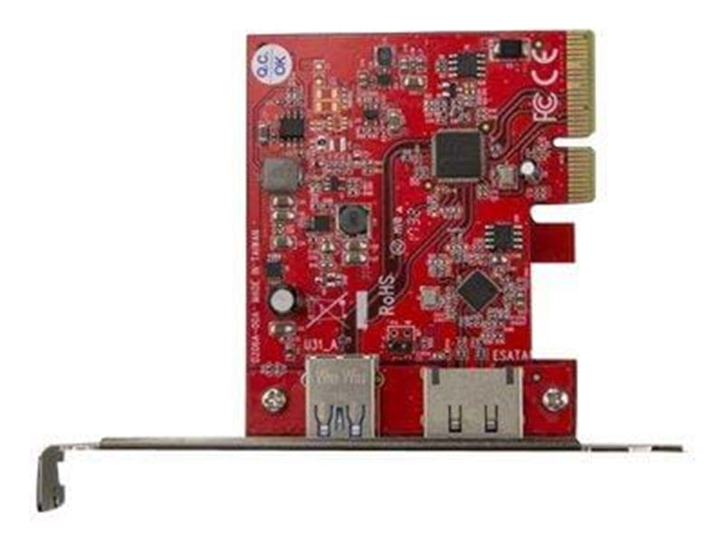 StarTech.com 2-Port USB 3.1 (10Gbps) and eSATA PCIe Card - 1x USB-A and 1x eSATA - USB-adapter