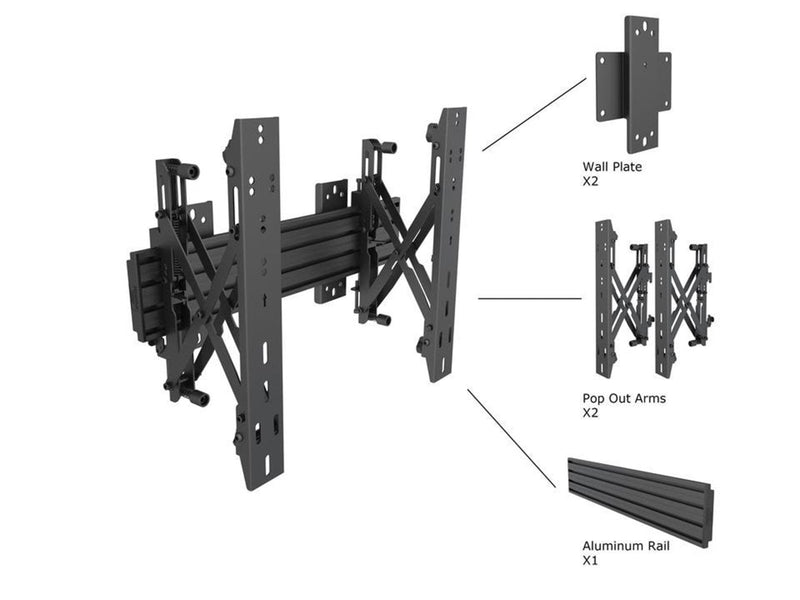 Multibrackets MBW1x1U Push In Pop Out 48cm Black 30 kg 65" 100 x 100 mm