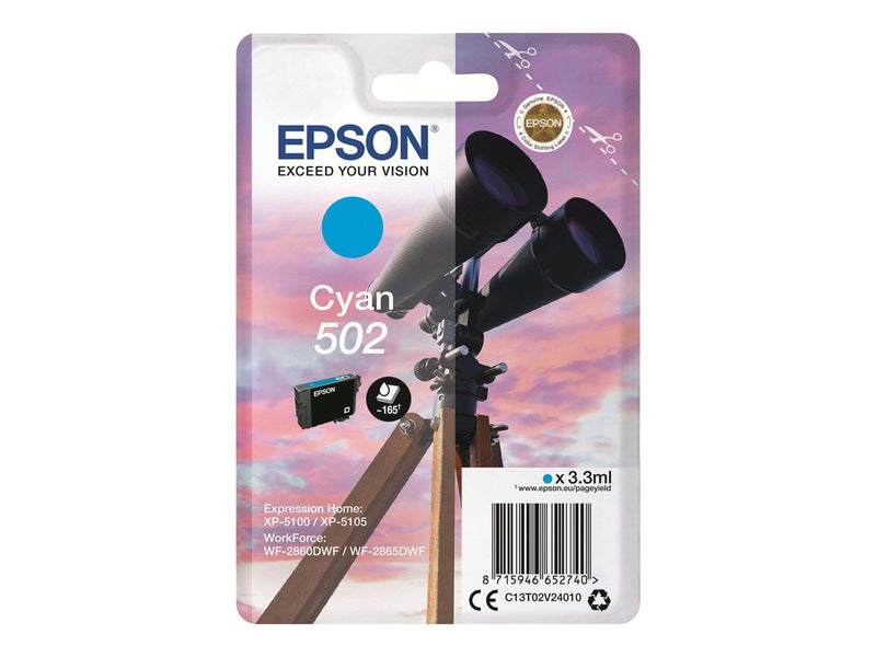 Epson 502 - cyan - original - blækpatron - Tintenpatrone Cyan