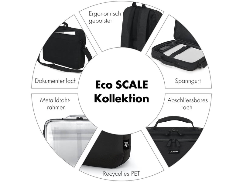 Dicota Eco Multi Plus Scale Laptop-Tasche für Laptop 15.6" | Schwarz
