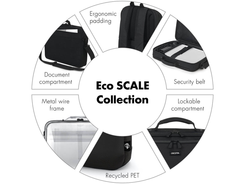 Dicota Eco Multi Plus Scale Laptop-Tasche für Laptop 15.6" | Schwarz