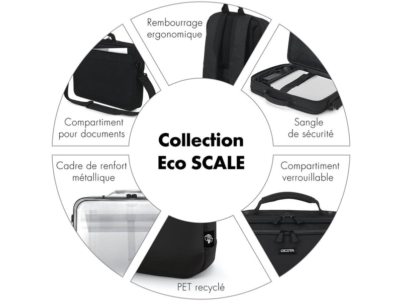 Dicota Eco Multi Plus Scale Laptop-Tasche für Laptop 15.6" | Schwarz