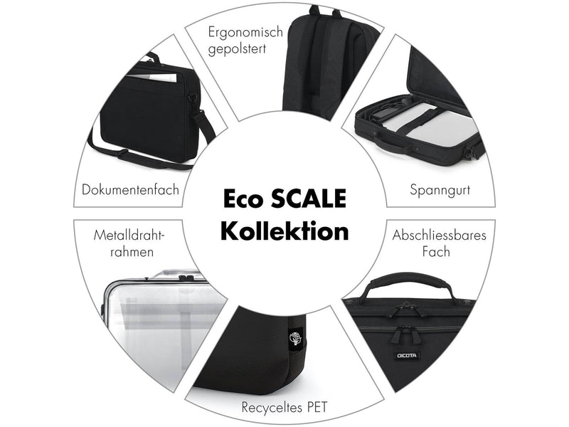 Dicota Eco Multi Scale Laptop-Tasche für Laptop 15.6" | Schwarz