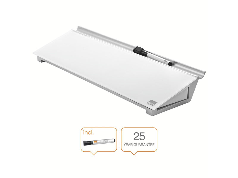 Nobo NOBO Schreibtisch-Whiteboard aus Glas, weiß