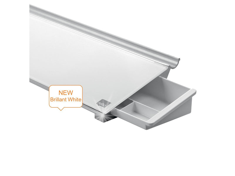 Nobo NOBO Schreibtisch-Whiteboard aus Glas, weiß