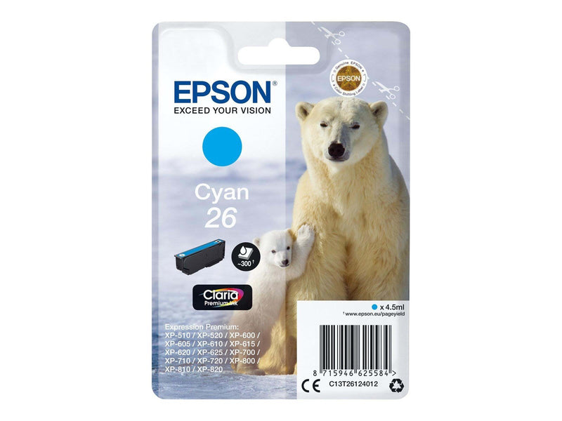 Epson 26 - cyan - original - blækpatron - Tintenpatrone Cyan