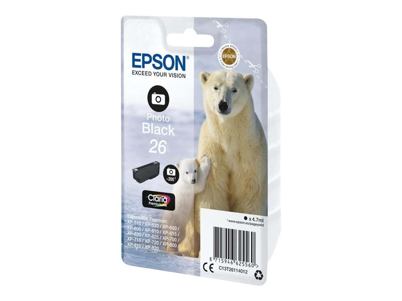 Epson 26 - foto-sort - original - blækpatron - Tintenpatrone Foto Schwarz