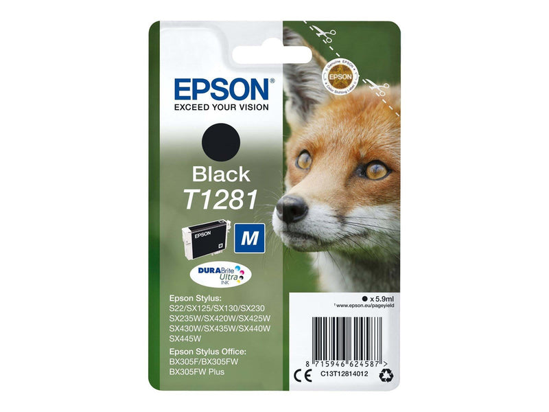 Epson T1281 - størrelse M - sort - original - blækpatron - Tintenpatrone Schwarz