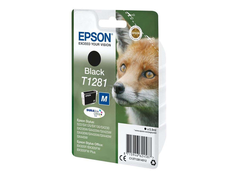 Epson T1281 - størrelse M - sort - original - blækpatron - Tintenpatrone Schwarz