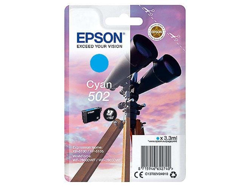 Epson 502 - cyan - original - blækpatron - Tintenpatrone Cyan