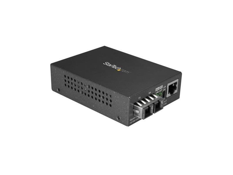 StarTech.com MCMGBSCMM055 Multimode (MM) SC Fiber Media Converter for 10/100/1000 Network - 550m Range - Gigabit Ethernet - 850n