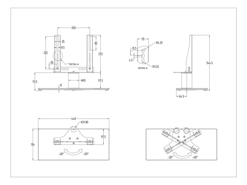 Multibrackets M VESA Tablestand Turn Black X Small MAX 200x200