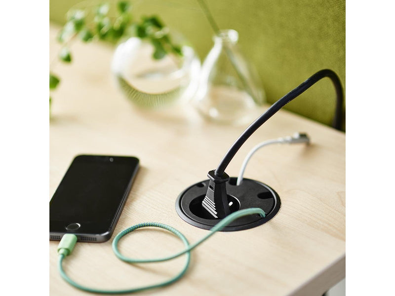 Forming Function Powerdot 11 | 1 socket type F | 4 cable grommet | adjustable height | black (Previous PartID 935-PD11)