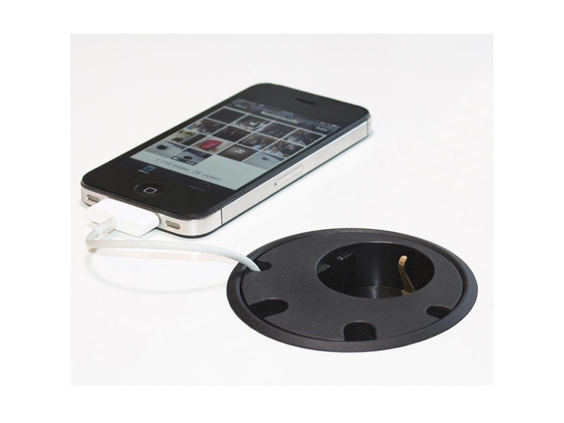Forming Function Powerdot 11 | 1 socket type F | 4 cable grommet | adjustable height | black (Previous PartID 935-PD11)
