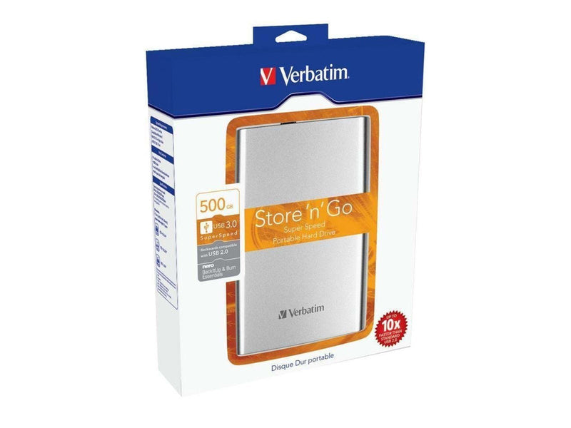 Verbatim Store'n'Go Portable - Extern Festplatte - 2TB - Silber
