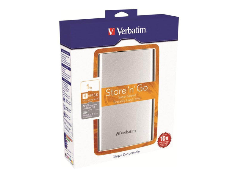 Verbatim Store'n'Go Portable - Extern Festplatte - 2TB - Silber