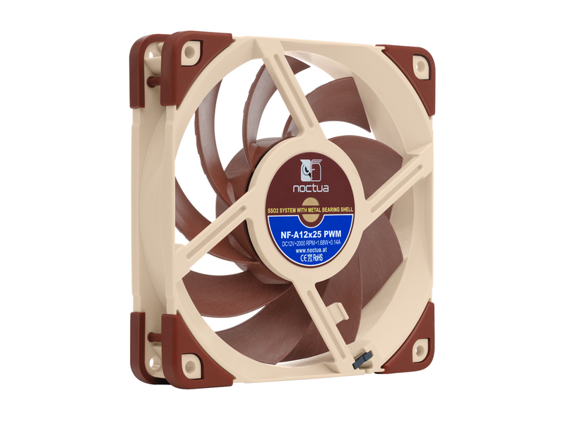 Noctua NF-A12x25 PWM - Gehäuselüfter - 120mm - Braun - 22 dBA