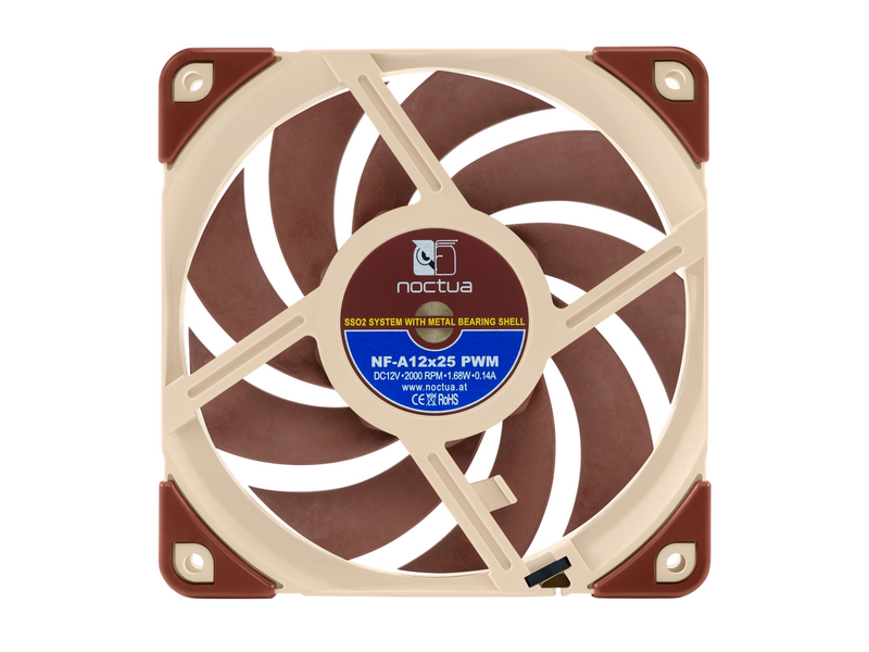 Noctua NF-A12x25 PWM - Gehäuselüfter - 120mm - Braun - 22 dBA
